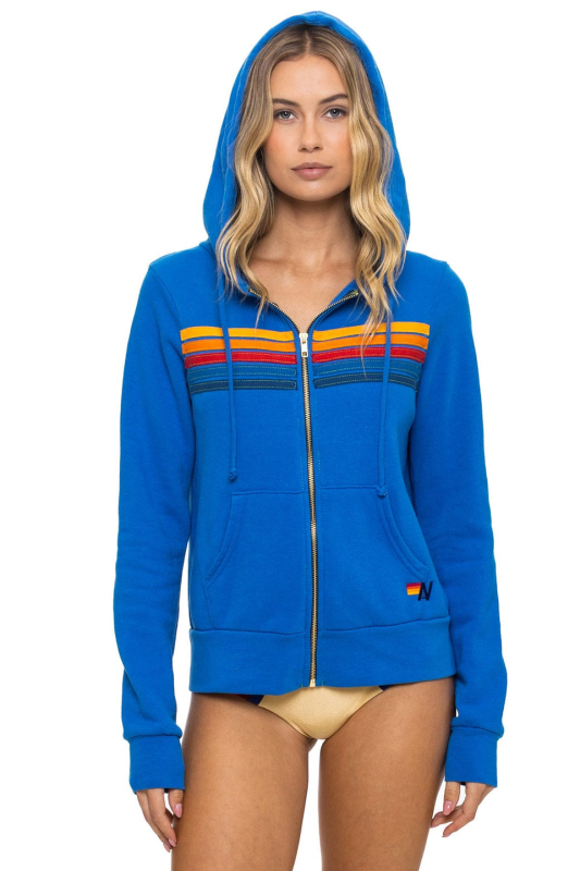 AVIATOR NATION 5 STRIPE HOODIE - ADVENTURE BLUE