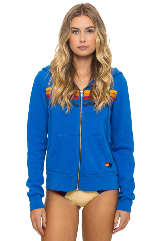 AVIATOR NATION 5 STRIPE HOODIE - ADVENTURE BLUE