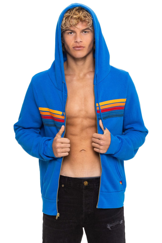 AVIATOR NATION 5 STRIPE HOODIE - ADVENTURE BLUE