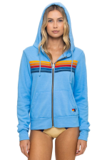AVIATOR NATION 5 STRIPE HOODIE - SKY