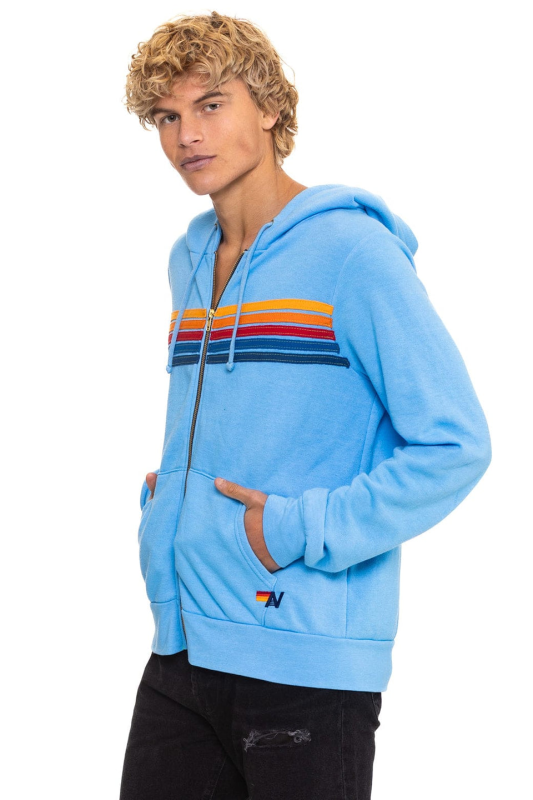 AVIATOR NATION 5 STRIPE HOODIE - SKY
