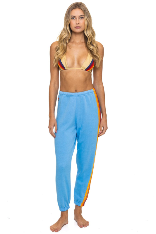 AVIATOR NATION 5 STRIPE SWEATPANTS - SKY