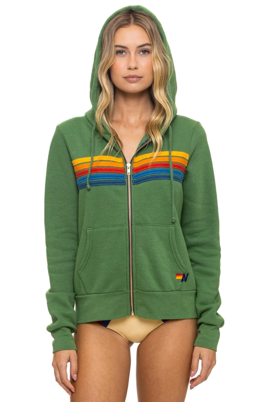 AVIATOR NATION 5 STRIPE HOODIE - PALM