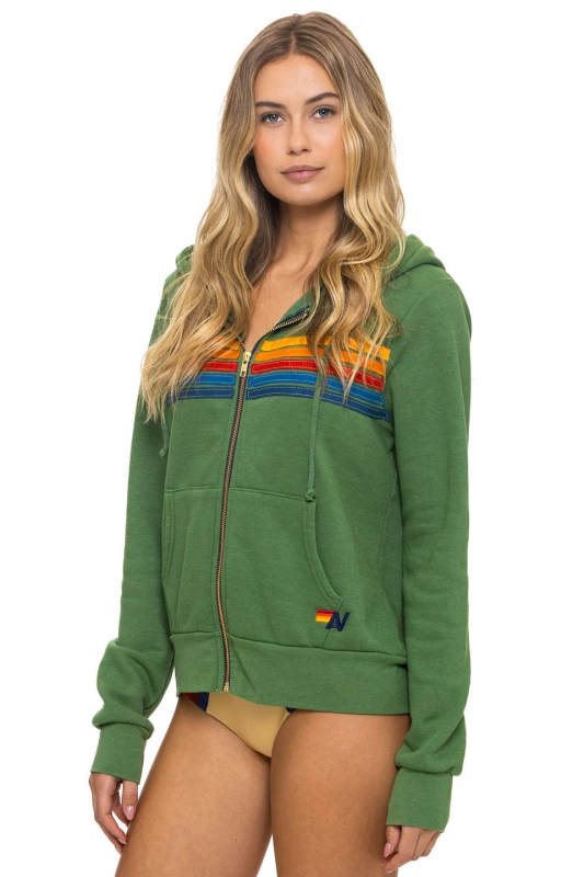 AVIATOR NATION 5 STRIPE HOODIE - PALM