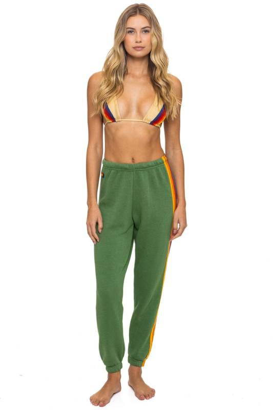 AVIATOR NATION 5 STRIPE SWEATPANTS - PALM