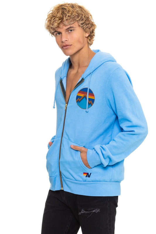 AVIATOR NATION ALL SEASONS CIRCLE ZIP HOODIE - SKY