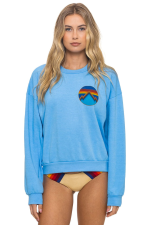 AVIATOR NATION ALL SEASONS CIRCLE RELAXED CREW SWEATSHIRT - SKY
