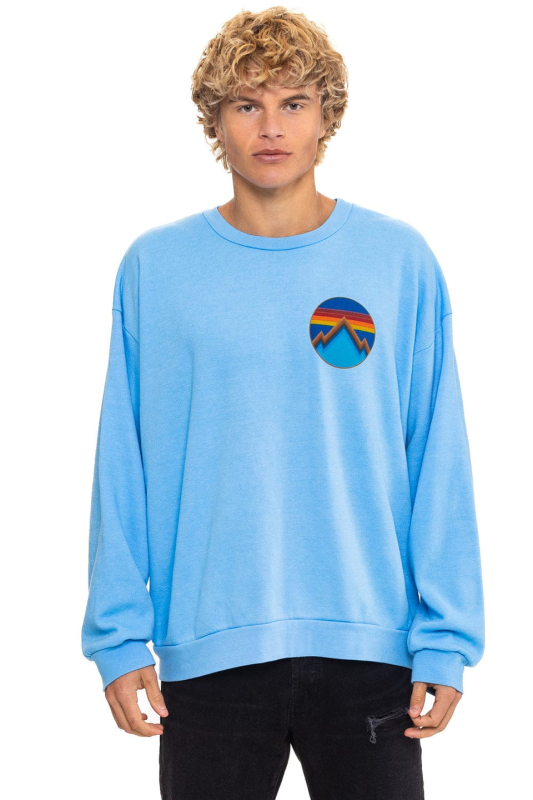 AVIATOR NATION ALL SEASONS CIRCLE RELAXED CREW SWEATSHIRT - SKY