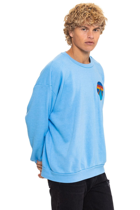 AVIATOR NATION ALL SEASONS CIRCLE RELAXED CREW SWEATSHIRT - SKY