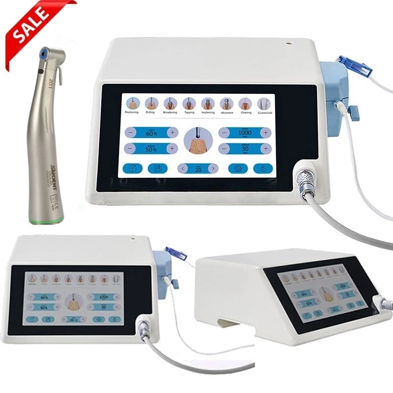 AZDENT DENTAL IMPLANT MOTOR SURGICAL SYSTEM LED TOUCH SCREEN+20:1 SURGICAL CONTRA ANGLE