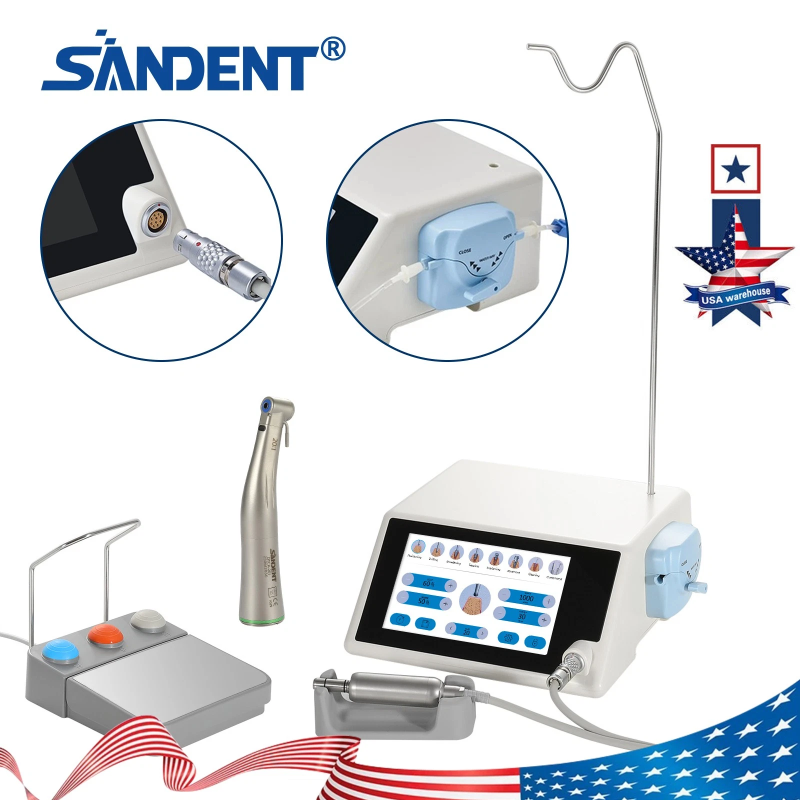 AZDENT DENTAL IMPLANT MOTOR SURGICAL SYSTEM LED TOUCH SCREEN+20:1 SURGICAL CONTRA ANGLE