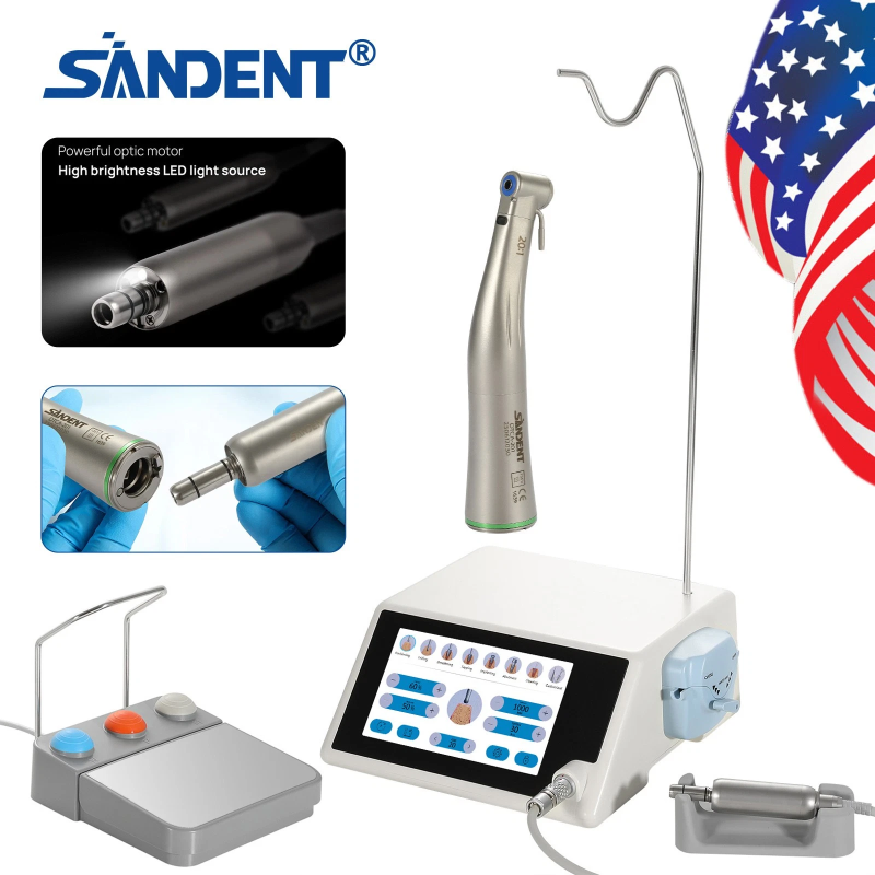 AZDENT DENTAL IMPLANT MOTOR SURGICAL SYSTEM LED TOUCH SCREEN+20:1 SURGICAL CONTRA ANGLE