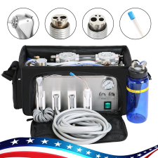 AZDENT PORTABLE DENTAL DELIVERY UNIT WITH AIR COMPRESSOR SUCTION SYSTEM MOBILE BAG 4H