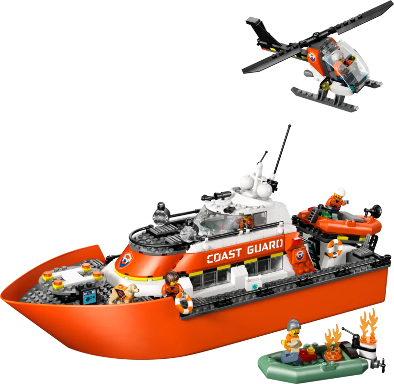LEGO COAST GUARD RESCUE BOAT & HELICOPTER