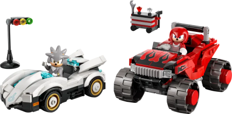 LEGO SILVER'S CAR VS. KNUCKLES' MONSTER TRUCK