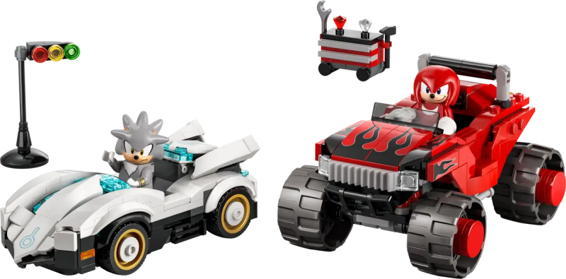 LEGO SILVER'S CAR VS. KNUCKLES' MONSTER TRUCK