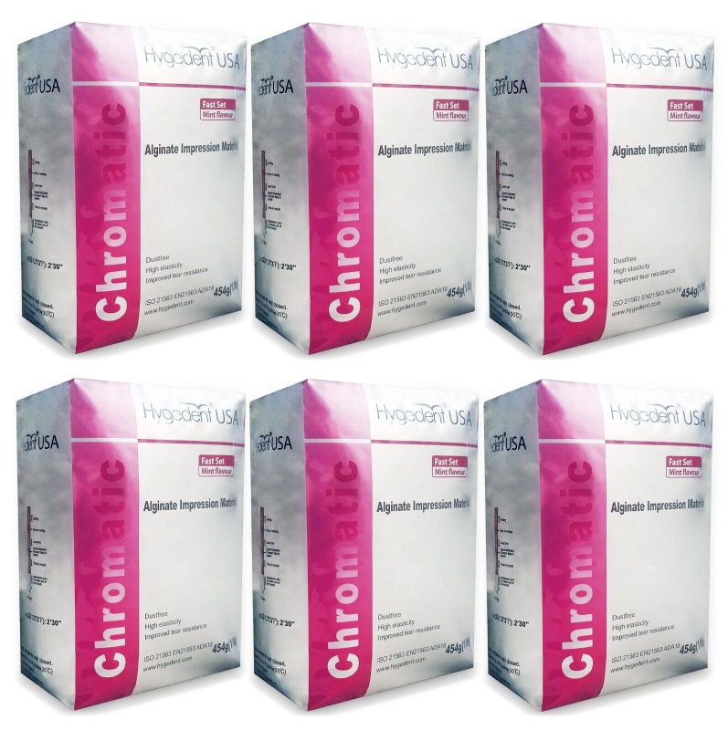 AZDENT 6 X HYGEDENT CHROMATIC DENTAL FAST SET MINT DUST FREE IMPRESSION ALGINATE DENTAL