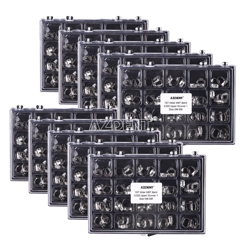 AZDENT DENTAL ORTHODONTIC BANDS W+ BUCCAL TUBE 1ST MOLAR ROTH//MBT 022" 16#-35#