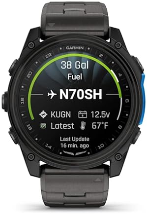 GARMIN D2 MACH 2 51MM AVIATOR SMARTWATCH GPS WEATHER HEALTH FLASHLIGHT CARBON GRAY TITANIUM