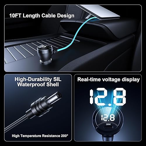 STARLINK MINI 16AWG WATERPROOF DC CABLE WITH SWITCH CIGARETTE LIGHTER ADAPTER 12V-48V 10FT