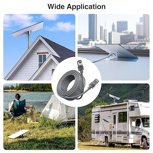 STARLINK SEIKETSU 50FT OUTDOOR STARLINK GEN 3 ETHERNET CABLE V3 WATERPROOF GRAY RECTANGULAR SATELLITE
