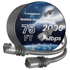 STARLINK CABLEGEEKER 75FT WATERPROOF CAT6 ETHERNET CABLE FOR STARLINK GEN 3 DISH ROUTER, GREY