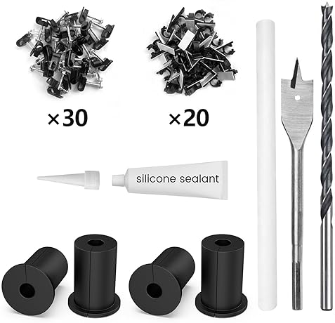 STARLINK CABLE ROUTING KIT 4PCS FOR 3 4 WALL HOLE WITH DRILL BIT, CLIPS CABLE TOOL