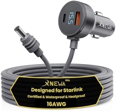 STARLINK MINI CAR CHARGER ADAPTER 12V-48V WATERPROOF ALUMINUM ALLOY SHELL WITH PROTECTIONS 3M