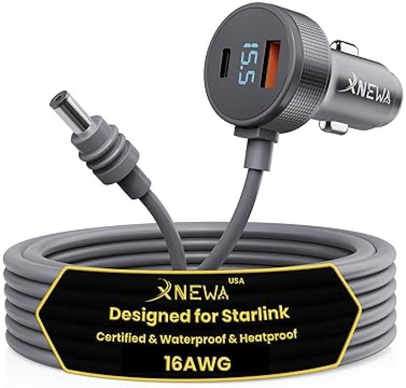 STARLINK MINI CAR CHARGER ADAPTER 12V-48V WATERPROOF ALUMINUM ALLOY SHELL WITH PROTECTIONS 3M