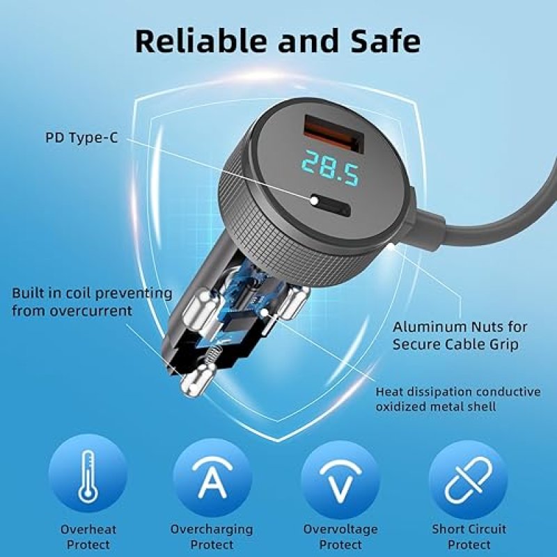 STARLINK MINI CAR CHARGER ADAPTER 12V-48V WATERPROOF ALUMINUM ALLOY SHELL WITH PROTECTIONS 3M
