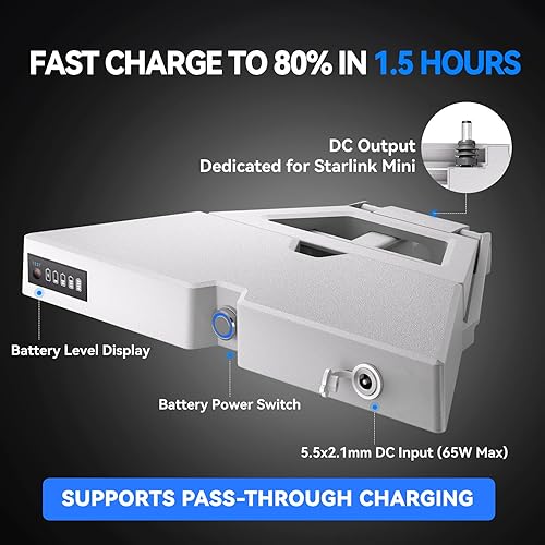 STARLINK ENNZIA E100 STARLINK MINI BATTERY PACK 99WH 27600MAH IP65 WATER-RESISTANT WITH CHARGER