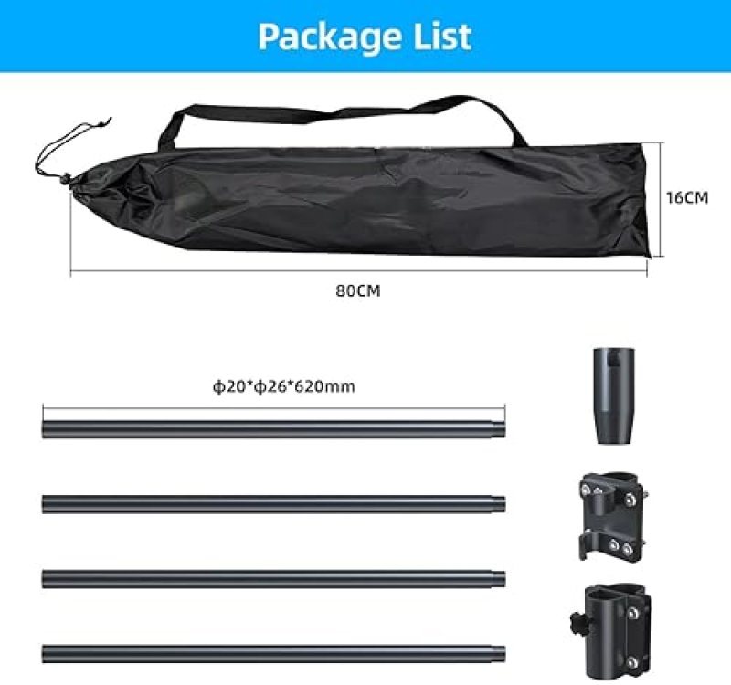 STARLINK FLAG POLE MOUNT BRACKET FOR RV LADDERS FITS 25-32MM RAILS GEN 2 V2 COMPATIBLE