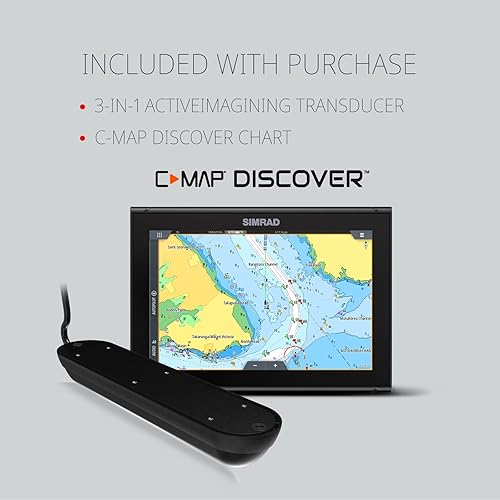 SIMRAD GO CHARTPLOTTER FISH FINDER WITH TRANSDUCER, RADAR OPTIONS PRELOADED C-MAP CARD