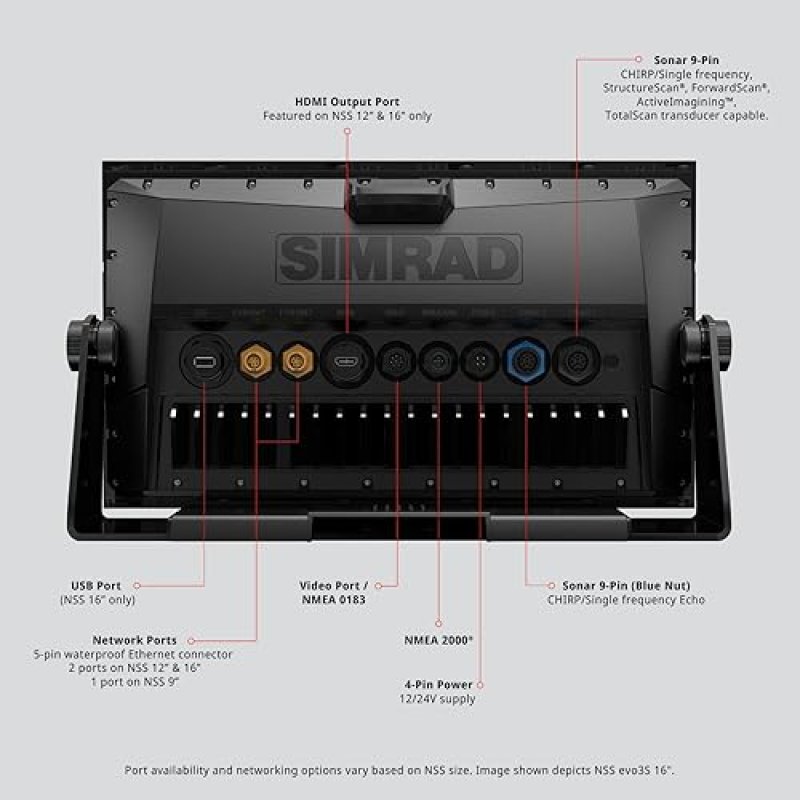 SIMRAD NSS EVO3S MULTIFUNCTION FISH FINDER CHARTPLOTTER 9, 12 16 WITH C-MAP US CHARTS