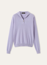 LORO PIANA SERGIO POLO SHIRT  CASHMERE ICED VIOLET