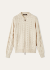 LORO PIANA CEDAR CARDIGAN  CASHMERE NATURAL MELANGE