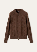 LORO PIANA CEDAR CARDIGAN  CASHMERE APPLE CRISP MELANGE