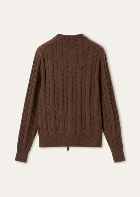 LORO PIANA CEDAR CARDIGAN  CASHMERE APPLE CRISP MELANGE