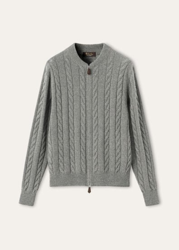 LORO PIANA CEDAR CARDIGAN  CASHMERE GLACIER SKY