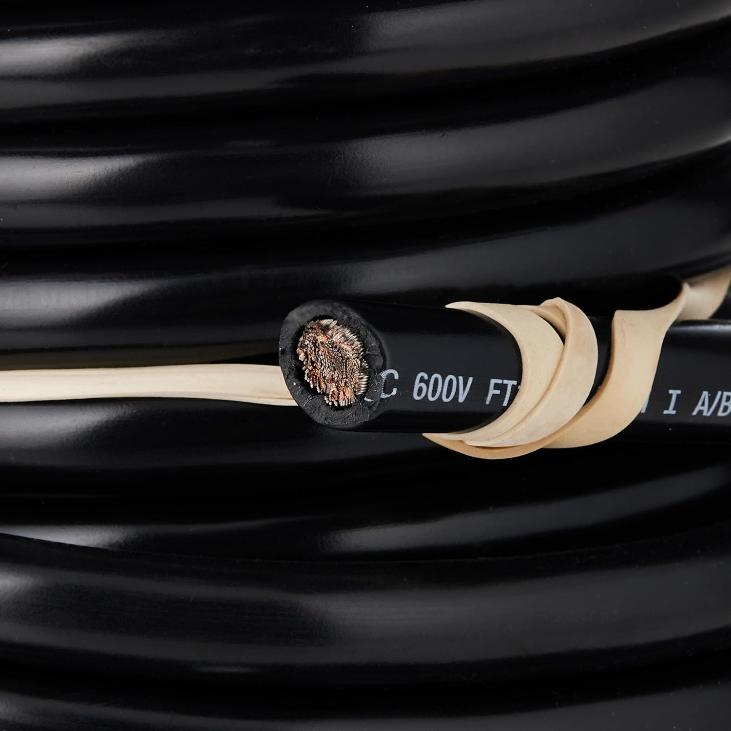 ANCOR MARINE 114002 TINNED COPPER BATTERY CABLE, 2 AWG (32MM2), BLACK - 25FT