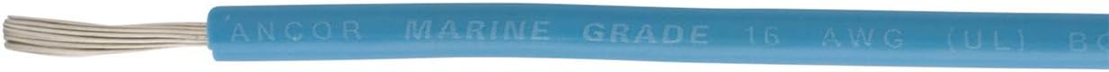 ANCOR MARINE GRADE ELECTRICAL PRIMARY TINNED COPPER BOAT WIRING (16-GAUGE, LIGHT BLUE, 100-FEET)