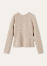 LORO PIANA WILLOW CREWNECK  CASHMERE, WISH® WOOL, LINEN QUINOA CREAM BIANCORE