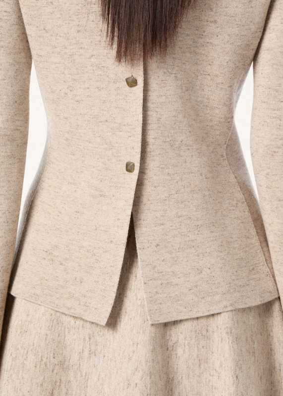 LORO PIANA WILLOW CREWNECK  CASHMERE, WISH® WOOL, LINEN QUINOA CREAM BIANCORE
