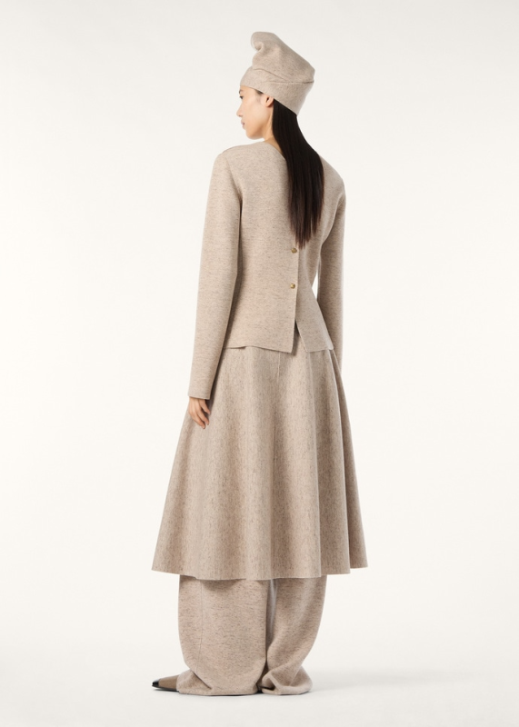 LORO PIANA WILLOW CREWNECK  CASHMERE, WISH® WOOL, LINEN QUINOA CREAM BIANCORE