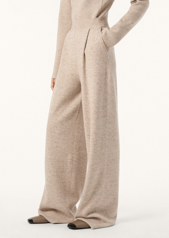 LORO PIANA WILLOW TROUSERS  LINEN, CASHMERE, WISH®  WOOL QUINOA CREAM BIANCORE