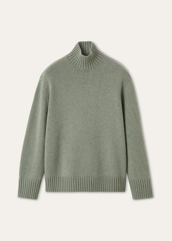 LORO PIANA PARKSVILLE TURTLENECK  BABY CASHMERE RUSTIC BROWN MELANGE