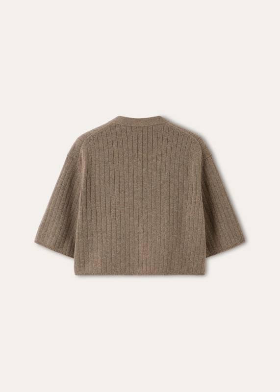 LORO PIANA BABY COSTE CARDIGAN  BABY CASHMERE RUSTIC BROWN MEL