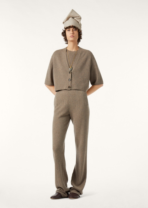 LORO PIANA BABY COSTE CARDIGAN  BABY CASHMERE RUSTIC BROWN MEL