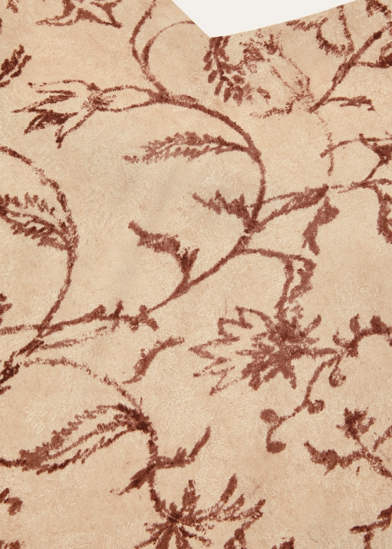 LORO PIANA MARIAN DRESS  SILK BEIGE/BORDEAUX