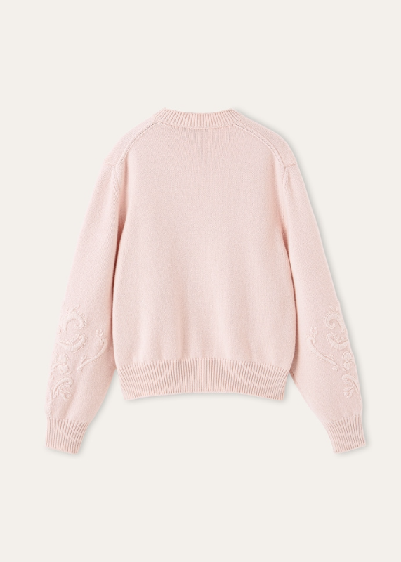 LORO PIANA CLASSIC CREWNECK  BABY CASHMERE  PALE BABY ROSE